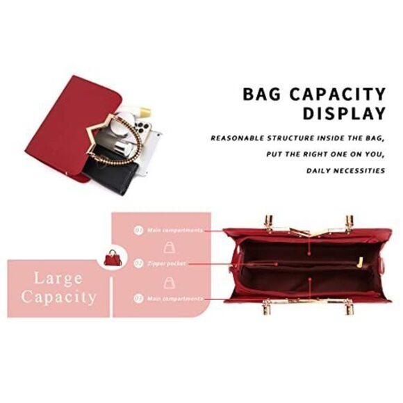 Classic Bag Bag Top Handle Strap Satchel Bag Satchel Bag Office Satchel V - Picture 3 of 6